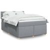 vidaXL Boxspring met matras stof lichtgrijs 160x200 cm