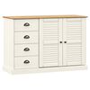 vidaXL Dressoir met lades VIGO 113x40x75 cm massief grenenhout wit
