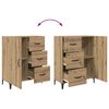 vidaXL Hoge kast Artisan Eiken 69,5 x 34 x 180 cm Bewerkt hout