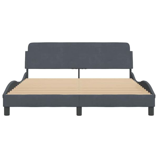 vidaXL Bedframe "Dover" 160x200 cm fluweel donkergrijs