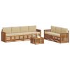 vidaXL Sofa-Sets 8 pcs Natuurlijk en Beige Massief Acaciahout