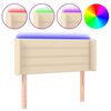 vidaXL Hoofdbord LED 103x16x78/88 cm stof cr&egrave;mekleurig