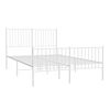 vidaXL Bedframe met hoofd- en voeteneinde metaal wit 135x190 cm