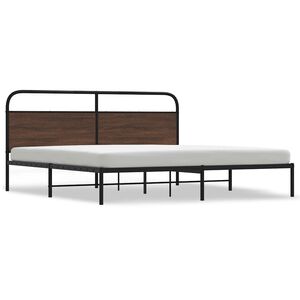 vidaXL Bedframe zonder matras metaal bruin eikenkleur 180x200 cm