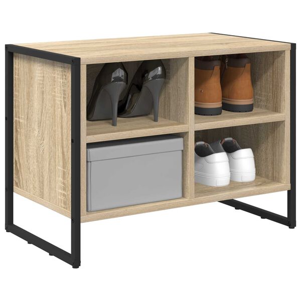 vidaXL Schoenenkast met opslag Sonoma 60 x 35 x 44 cm Bewerkt hout