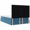vidaXL Opbergbed met LED met matras Donkerblauw 140 x 200 cm Fluweel