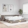 vidaXL Slaapbank met onderschuifbed en lades 90x200 cm stof taupe