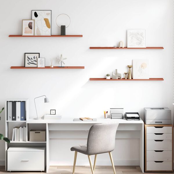 vidaXL Wandplank met plank 4 pcs Rood 115 x 9 x 3 cm Bewerkt hout