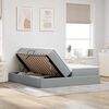 vidaXL Opbergbed met matras Lichtgrijs 200 x 200 cm Polyester