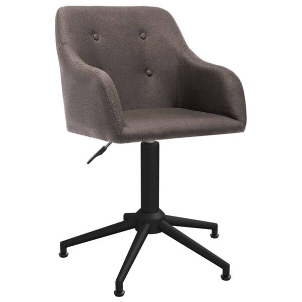 vidaXL Eetkamerstoelen 4 st draaibaar stof taupe