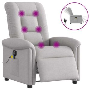vidaXL Massagestoel elektrisch verstelbaar stof wolk grijs