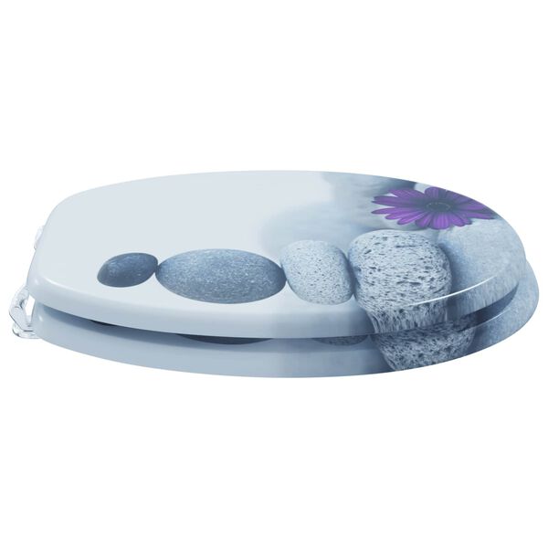 vidaXL Toiletbril Grijs 44 x 38 cm MDF-plaat