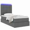 vidaXL Opbergbed met LED met matras Donkergrijs 90 x 200 cm Polyester