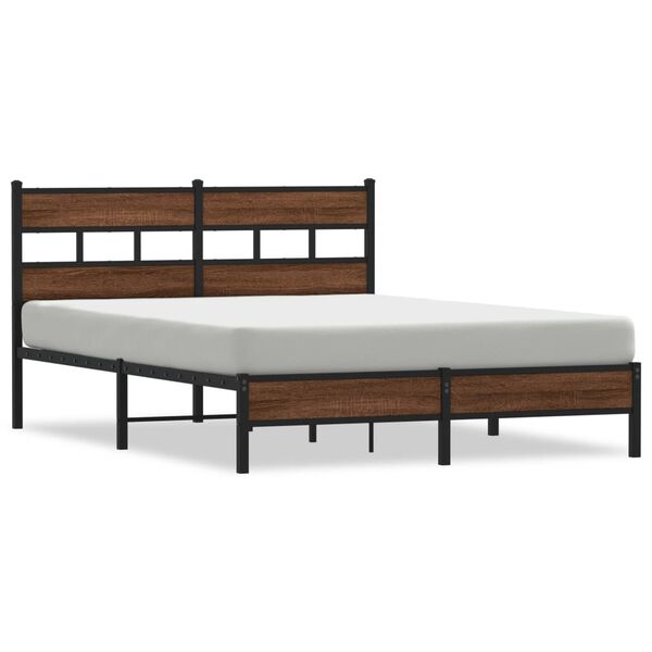 vidaXL Bedframe zonder matras bewerkt hout bruin eikenkleur 140x190 cm