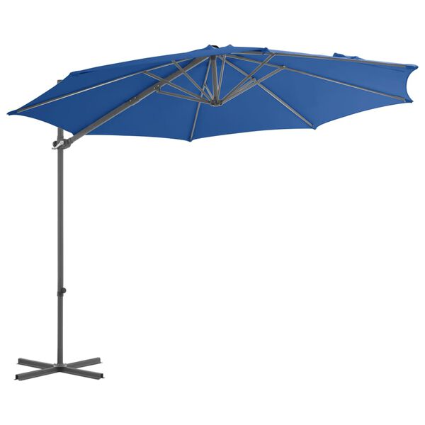 vidaXL Zweefparasol met stalen paal 300 cm azuurblauw