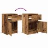vidaXL LED Bedside Kast met lade Oud hout 38 x 34 x 61 cm Bewerkt hout