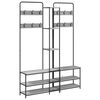 vidaXL Kapstok met schoenenbank Grijs Sonoma 143 x 30 x 199,5 cm