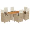 vidaXL 7-delige Tuinset met kussens poly rattan beige