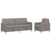 vidaXL Bankenset met opbergruimte 2 st Taupe Polyester