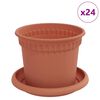 vidaXL Plantenpotten 24 pcs Baksteenrood &Oslash; 12,5 x 10 cm Kunststof