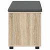 vidaXL Halbank met kussen met opslag Sonoma Eiken 80 x 46 x 46 cm