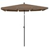 vidaXL Parasol met paal 210x140 cm taupe
