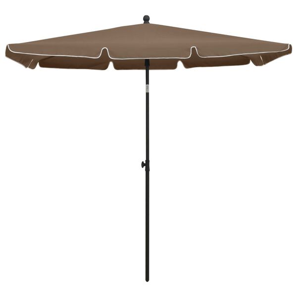 vidaXL Parasol met paal 210x140 cm taupe