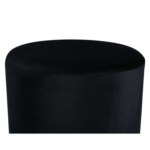 Venture Home Poef Benji 35x35x42,5 cm fluweel zwart en messingkleurig