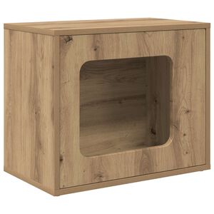 vidaXL Kattenhuis Ambachtelijk eiken 51 x 30 x 42,5 cm Bewerkt hout