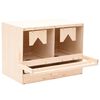 vidaXL Kippenlegkast 2 compartimenten 63x40x45 cm massief grenenhout