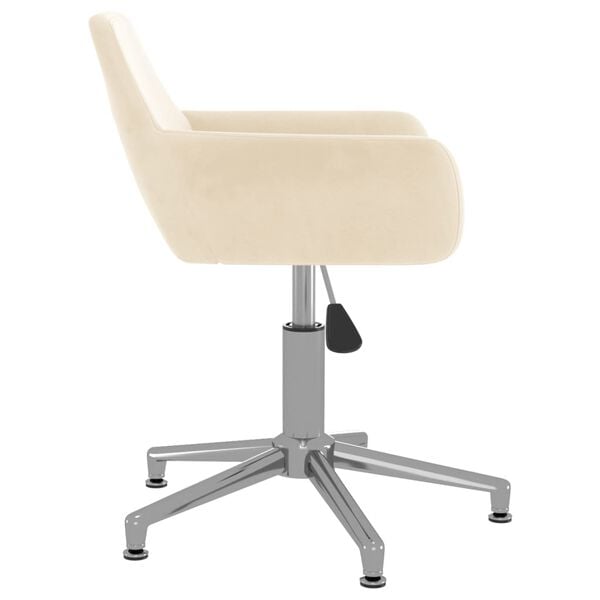 vidaXL Eetkamerstoel draaibaar fluweel cr&egrave;mekleurig