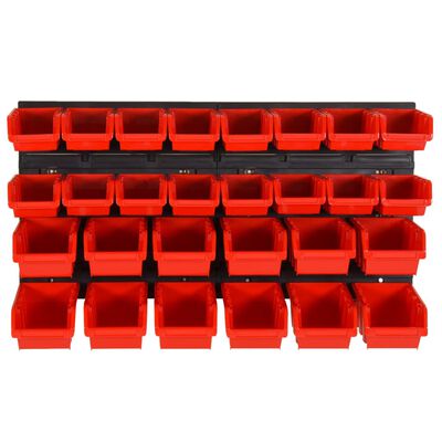 vidaXL 30-delige Sorteersysteemset 77x39 cm polypropeen rood en zwart