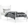 vidaXL Bedframe met hoofd- en voeteneinde metaal wit 75x190 cm