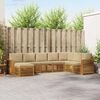 vidaXL Hoekbank Set 8 pcs Natuurlijk en Beige Massief Acaciahout
