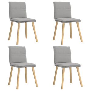 vidaXL Eetkamerstoelen 4 st stof wolk grijs