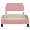 vidaXL Bedframe met hoofdeinde "Dover" 90x200 cm fluweel roze