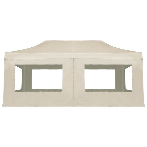 vidaXL Partytent inklapbaar met wanden 6x3 m aluminium cr&egrave;me