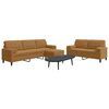 vidaXL 3-delige Loungeset met kussens en bolsters fluweel bruin