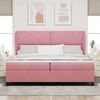vidaXL Boxspringbed met matras Roze 200 x 200 cm Polyester
