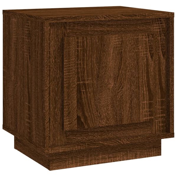 vidaXL Nachtkastje 44x35x45 cm bewerkt hout bruin eikenkleur