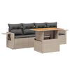 vidaXL 5-delige Loungeset met kussens poly rattan grijs