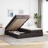 vidaXL Ottoman bed met matrassen 200x200cm stof donkerbruin