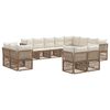 vidaXL Tuinbankenset 12 pcs Beige poly rattan