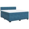 vidaXL Boxspring met matras fluweel blauw 180x200 cm