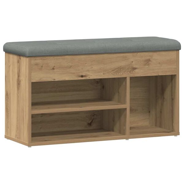 vidaXL Schoenenbank 82x32x45,5 cm bewerkt hout artisanaal eikenkleur