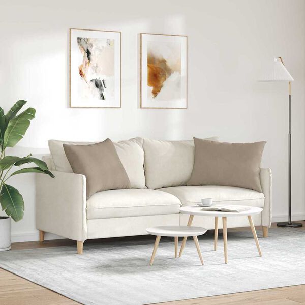 vidaXL Sofa Kussens 2 stuks Taupe 70 x 50 cm Stof