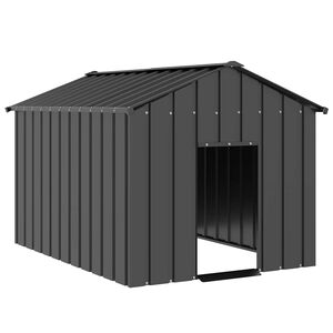 vidaXL Hondenhok met dak 113x153x101 cm gegalvaniseerd staal