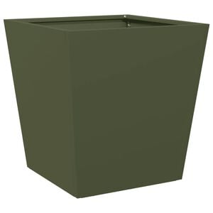vidaXL Plantenbak 40x40x40 cm staal olijfgroen