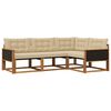 vidaXL Buiten bankenset met kussen 4 pcs Natuurlijk en Beige