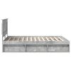 vidaXL Bedframe met hoofdeinde Beton 140 x 190 cm Massief grenenhout